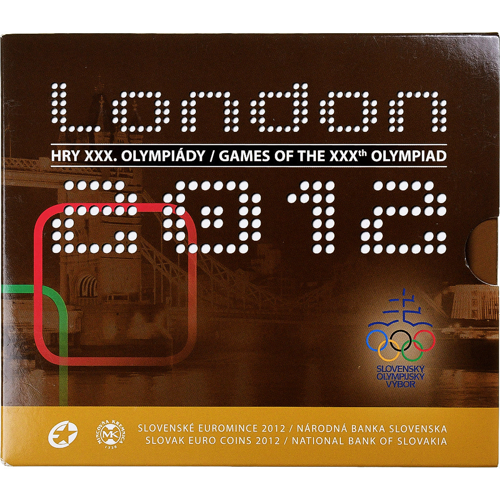 Slowakije, 1 c. to 2€ + token, Olympic Games, Colourized, 2012, Kremnica