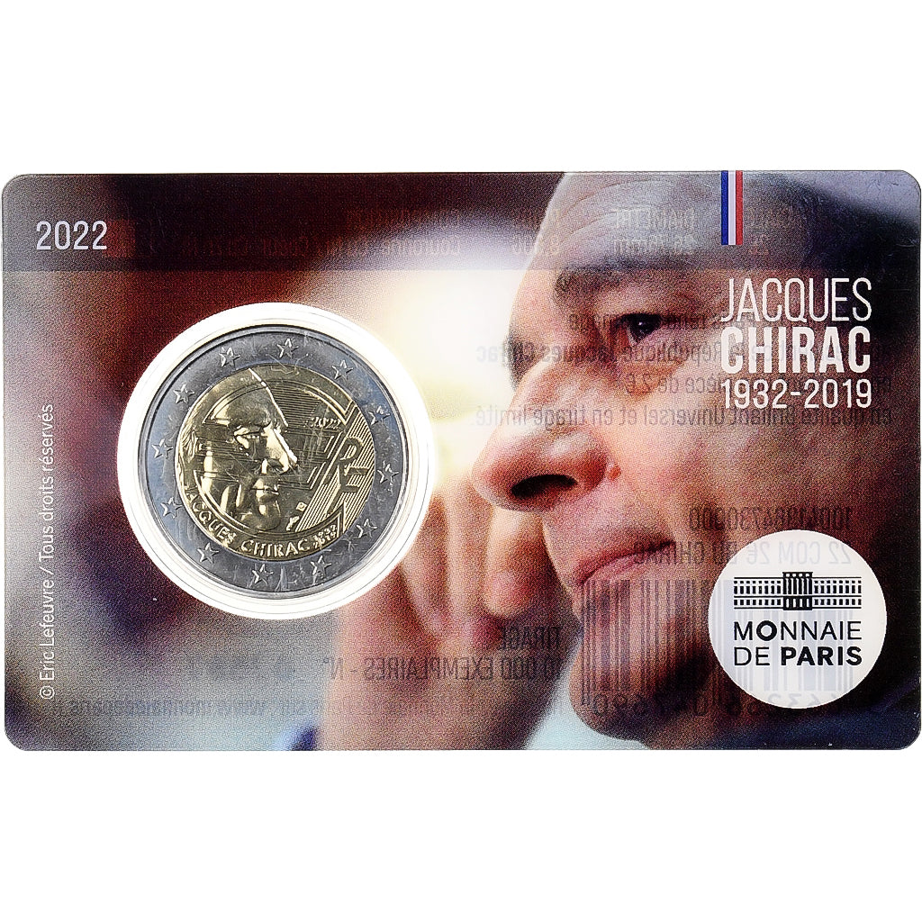 France, 2 Euro, Jacques Chirac, BU, 2022, Monnaie de Paris, Bi-Metallic