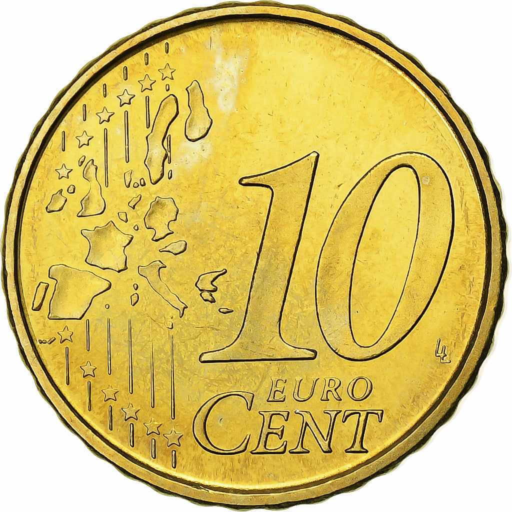España, 10 Euro Cent, BU, 2003, Madrid, Nordic gold, SC, KM:1043