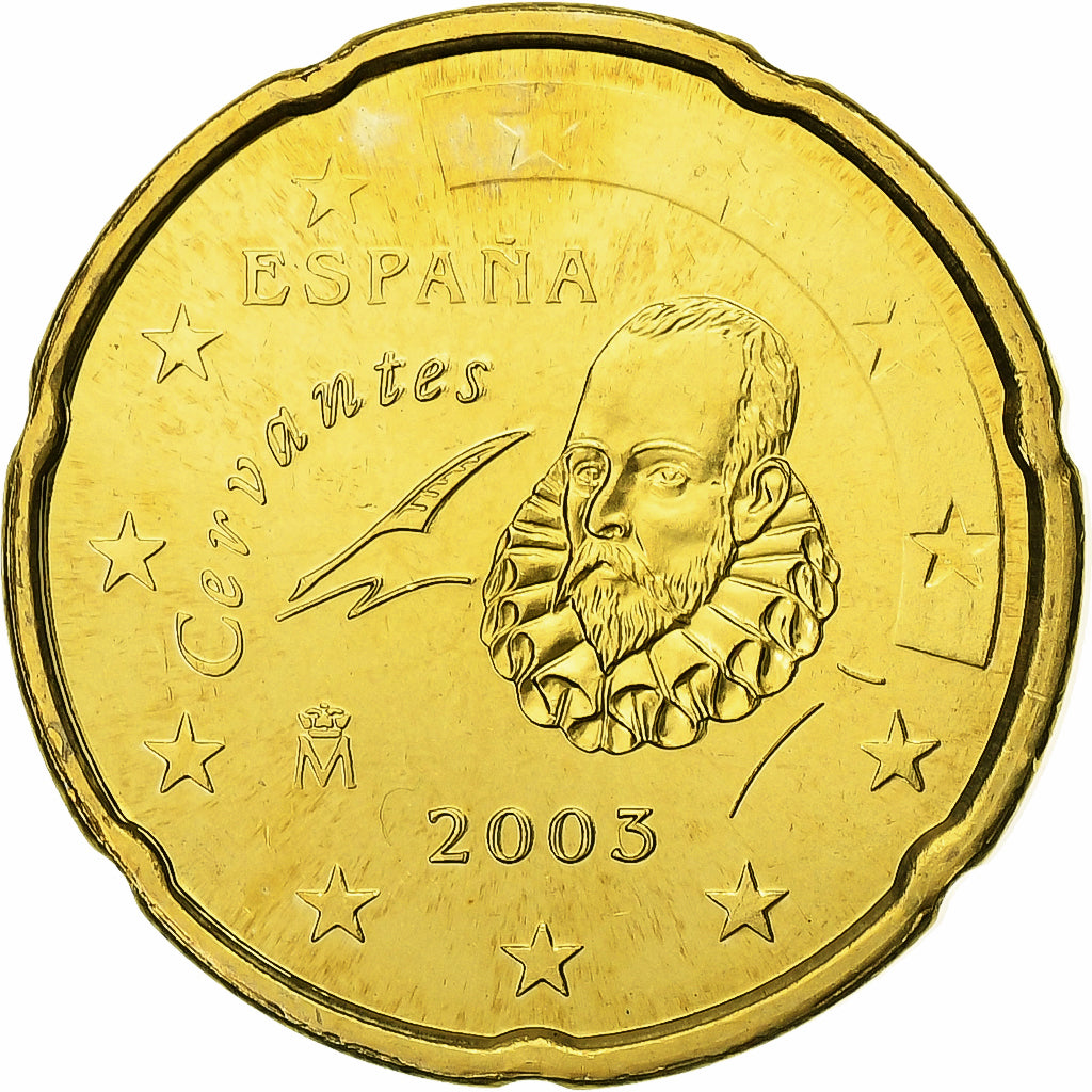 Spain, 20 Euro Cent, BU, 2003, Madrid, Nordic gold, MS(63), KM:1044