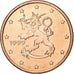 Finlandia, 5 Euro Cent, 1999, Vantaa, Acciaio placcato rame, SPL, KM:100