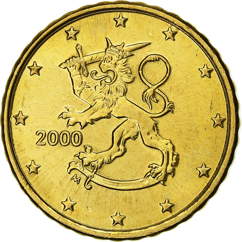 Finlândia, 10 Euro Cent, 2000, Vantaa, Nordic gold, MS(63), KM:101