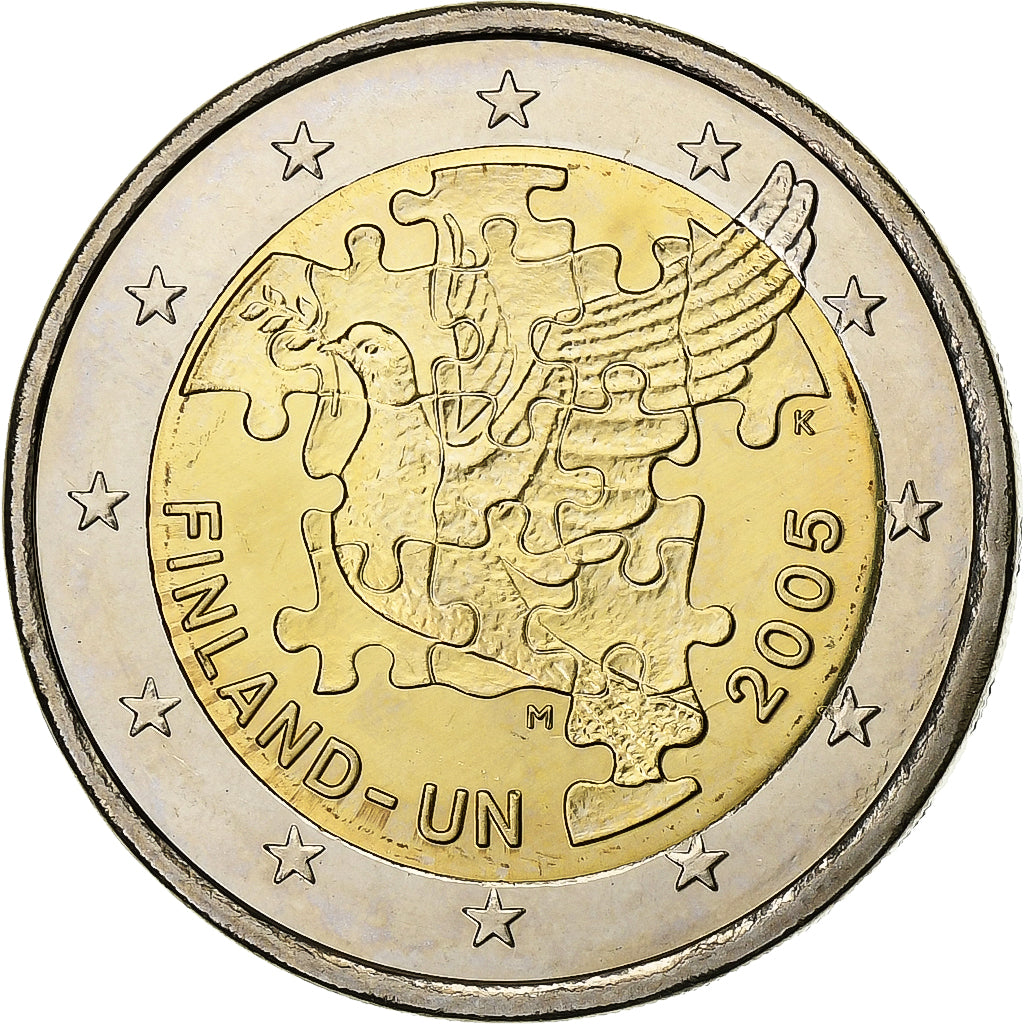Finland, 2 Euro, Admission à l'ONU, 2005, Vantaa, Bi-Metallic, UNC-, KM:119