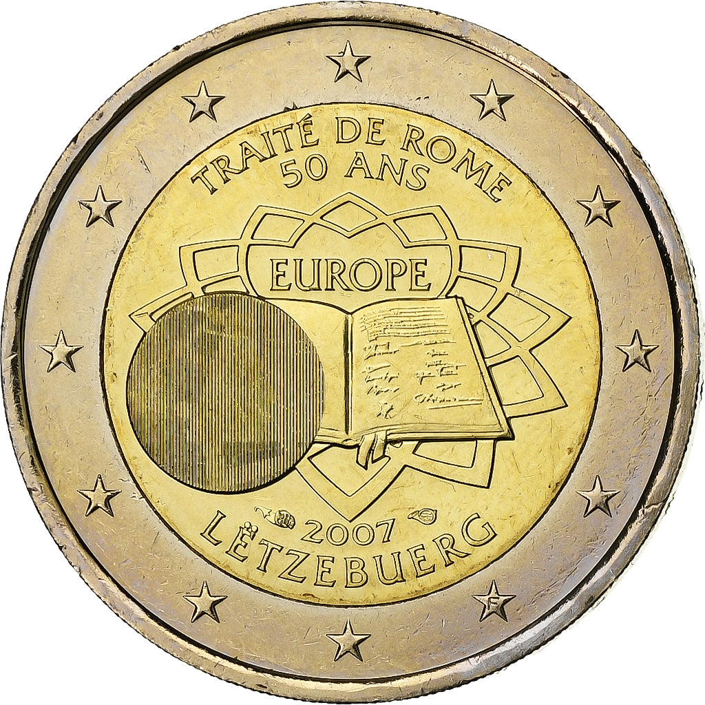 Luxemburgo, 2 Euro, Traité de Rome, 2007, Bimetálico, MS(63), KM:94