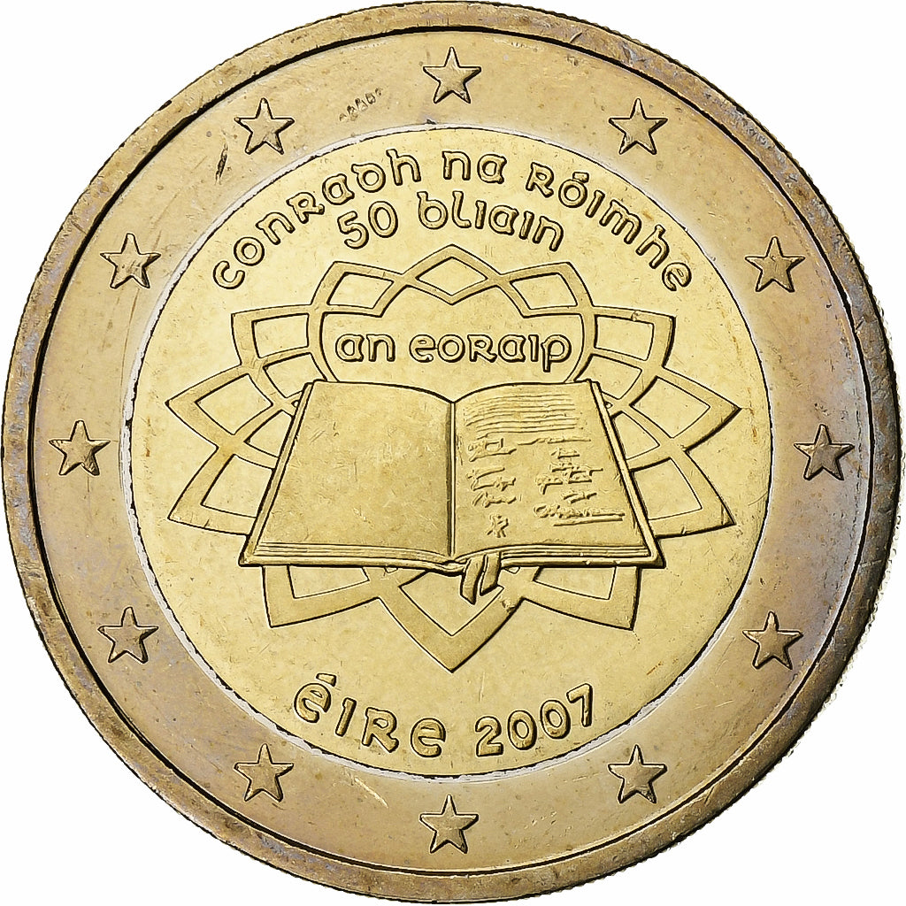 Irlanda, 2 Euro, Traité de Rome, 2007, Bimetálico, MS(63), KM:53