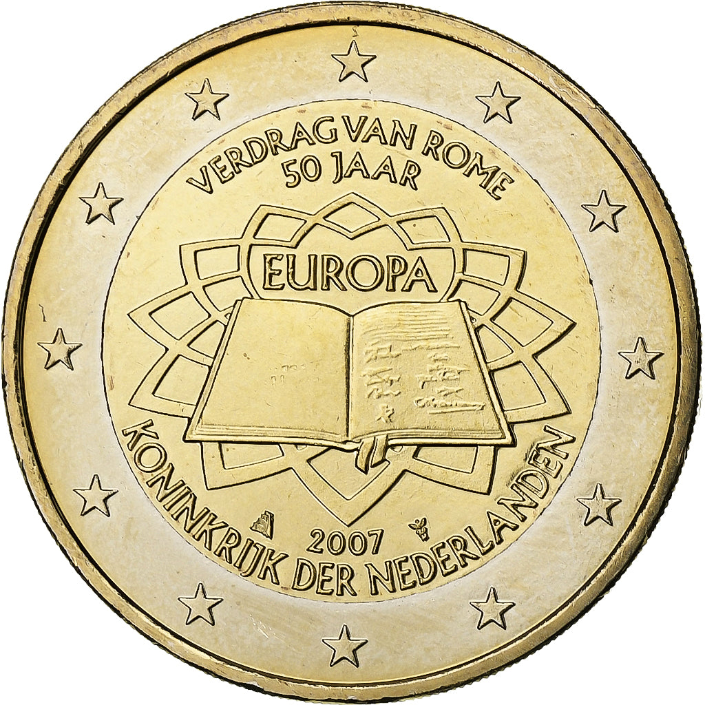 Nederland, 2 Euro, Traité de Rome, 2007, Bi-Metallic, UNC-, KM:273
