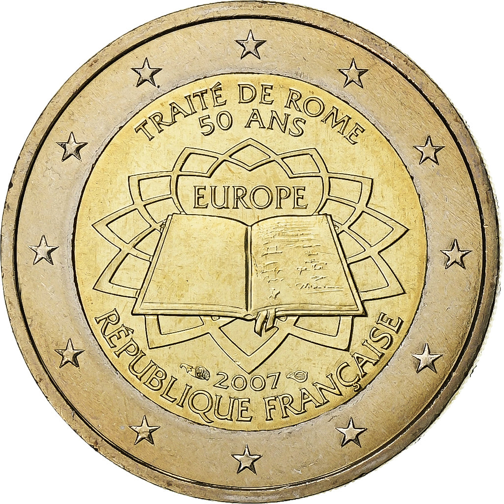 France, 2 Euro, Traité de Rome, 2007, Bi-Metallic, MS(63), KM:1460