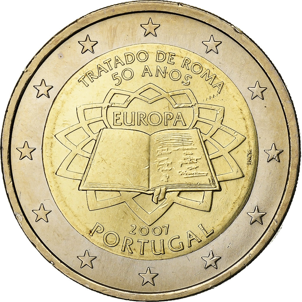 Portogallo, 2 Euro, Traité de Rome, 2007, Bi-metallico, SPL, KM:771