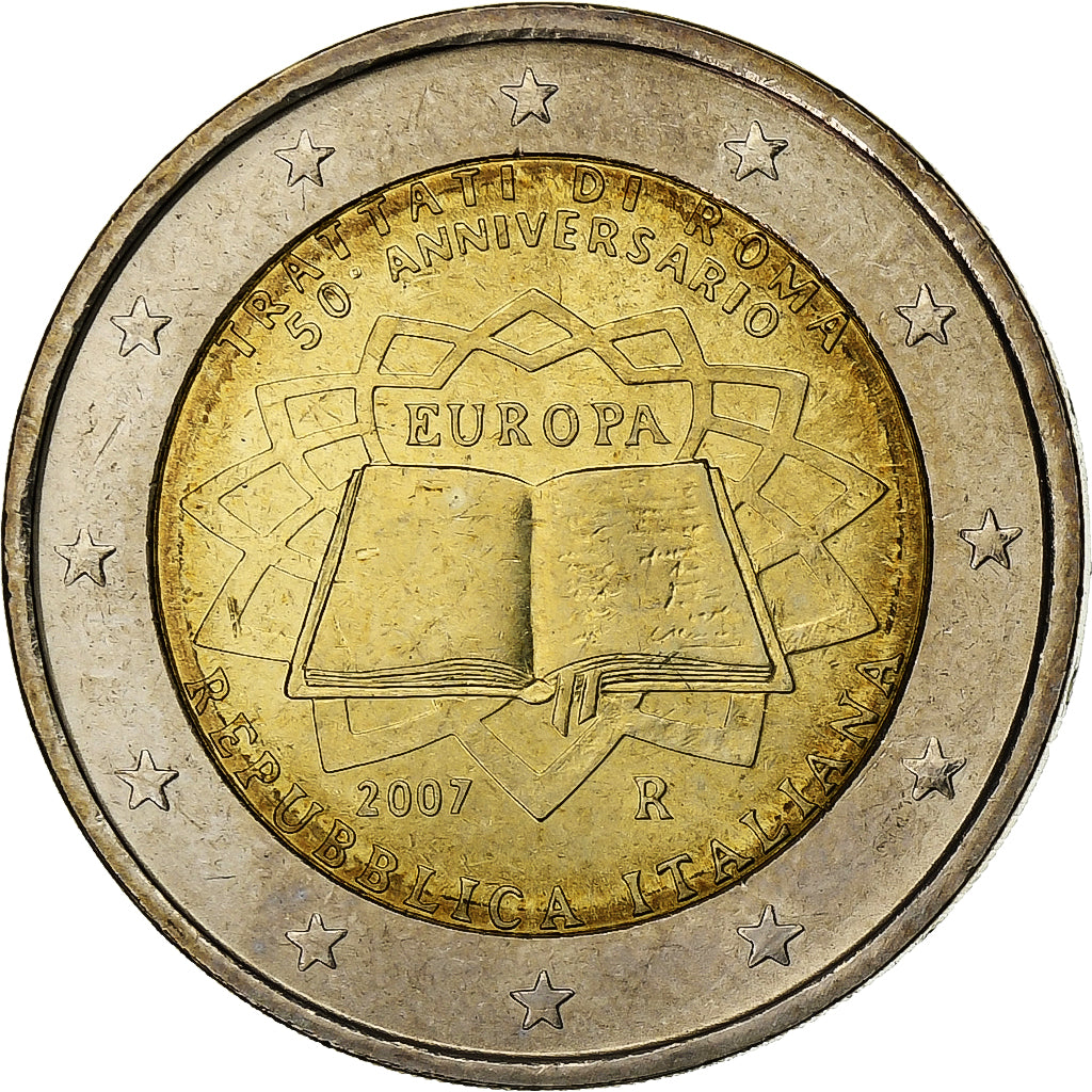 Włochy, 2 Euro, Traité de Rome, 2007, Bimetaliczny, MS(63), KM:311