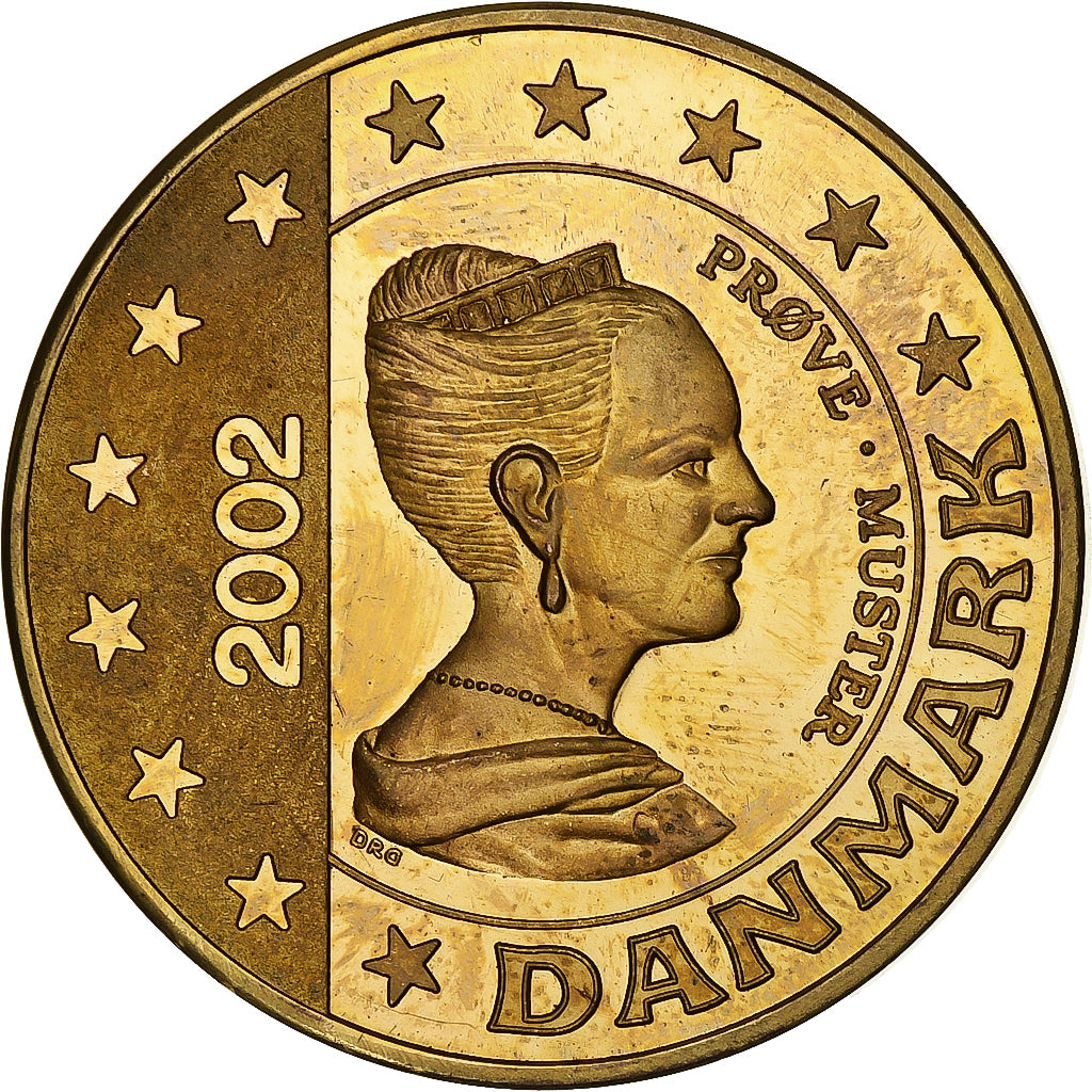 Dinamarca, Margrethe II, 5 Euro, unofficial private coin, 2002, Cobre, MS(63)