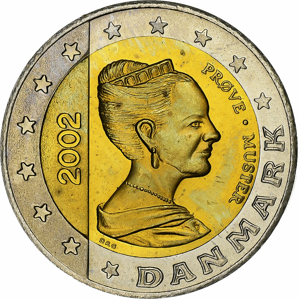 Danemark, Margrethe II, 2 Euro, unofficial private coin, 2002, Bimétallique