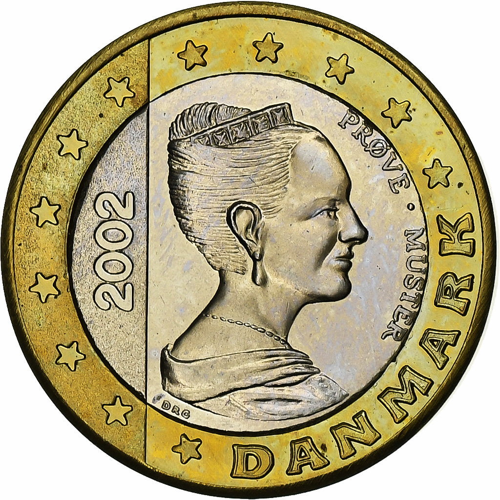 Danemark, Margrethe II, Euro, unofficial private coin, 2002, Bimétallique, SPL