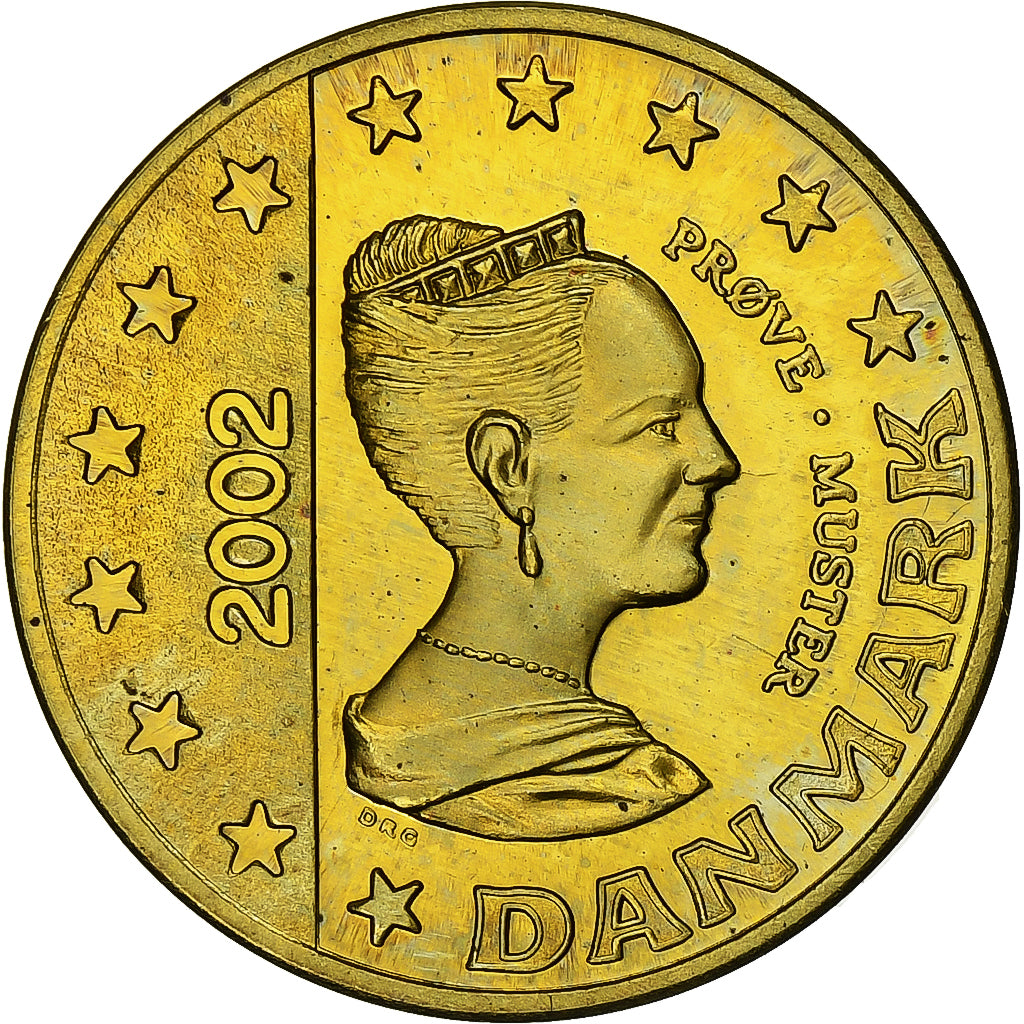 Danemark, Margrethe II, 50 Euro Cent, unofficial private coin, 2002, Or