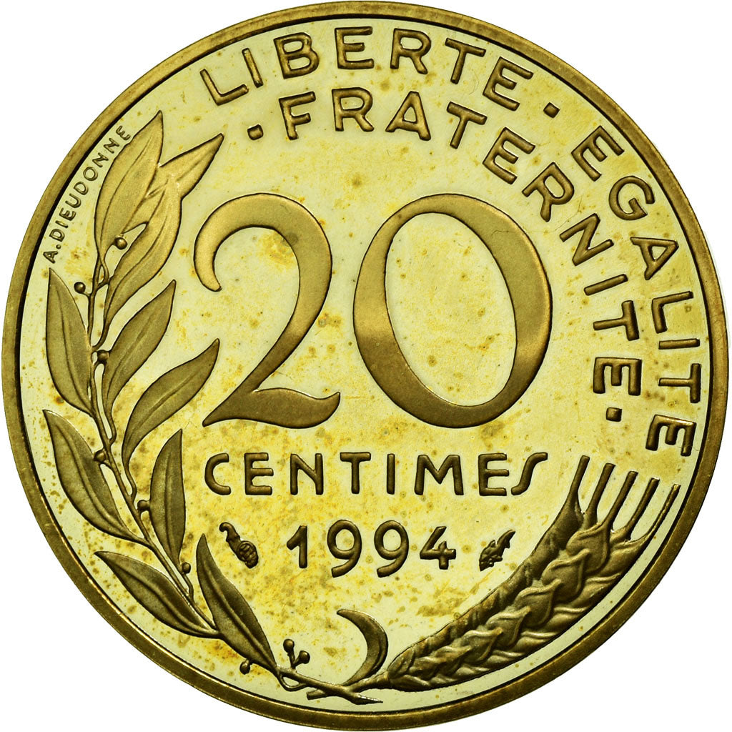 Coin, France, Marianne, 20 Centimes, 1994, MS(65-70), Aluminum-Bronze