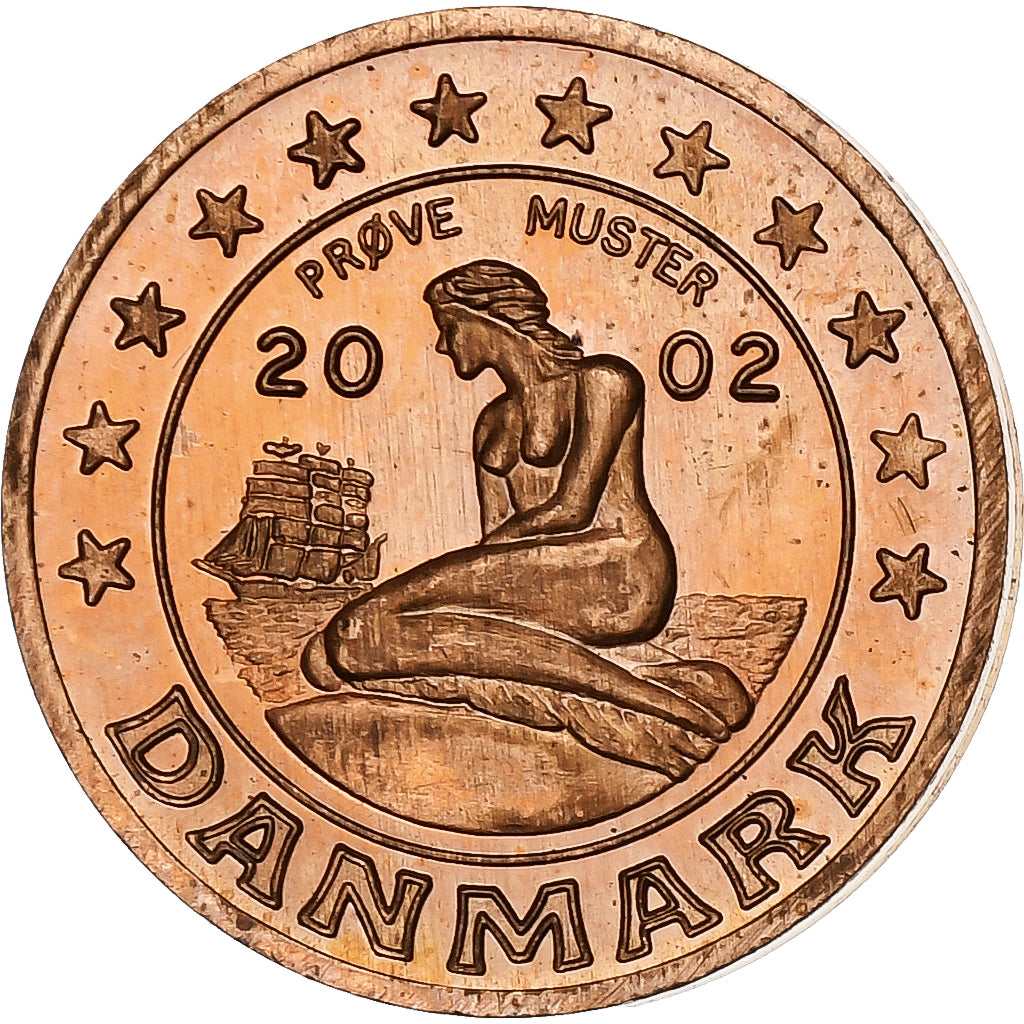 Danimarca, Margrethe II, 2 Euro Cent, unofficial private coin, 2002, Rame, SPL