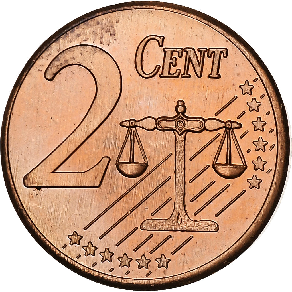 Danimarca, Margrethe II, 2 Euro Cent, unofficial private coin, 2002, Rame, SPL