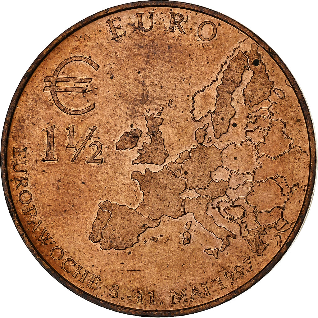 Niemcy, 1-1/2 Euro, 1997, Berlin, Miedź, AU(55-58)