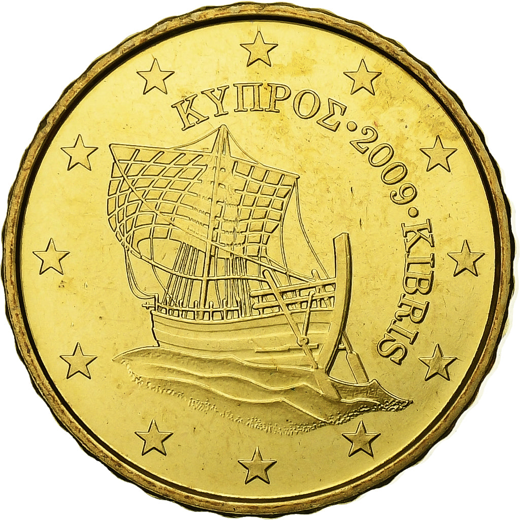 Cipro, 10 Euro Cent, BU, 2009, Vantaa, Nordic gold, FDC, KM:81