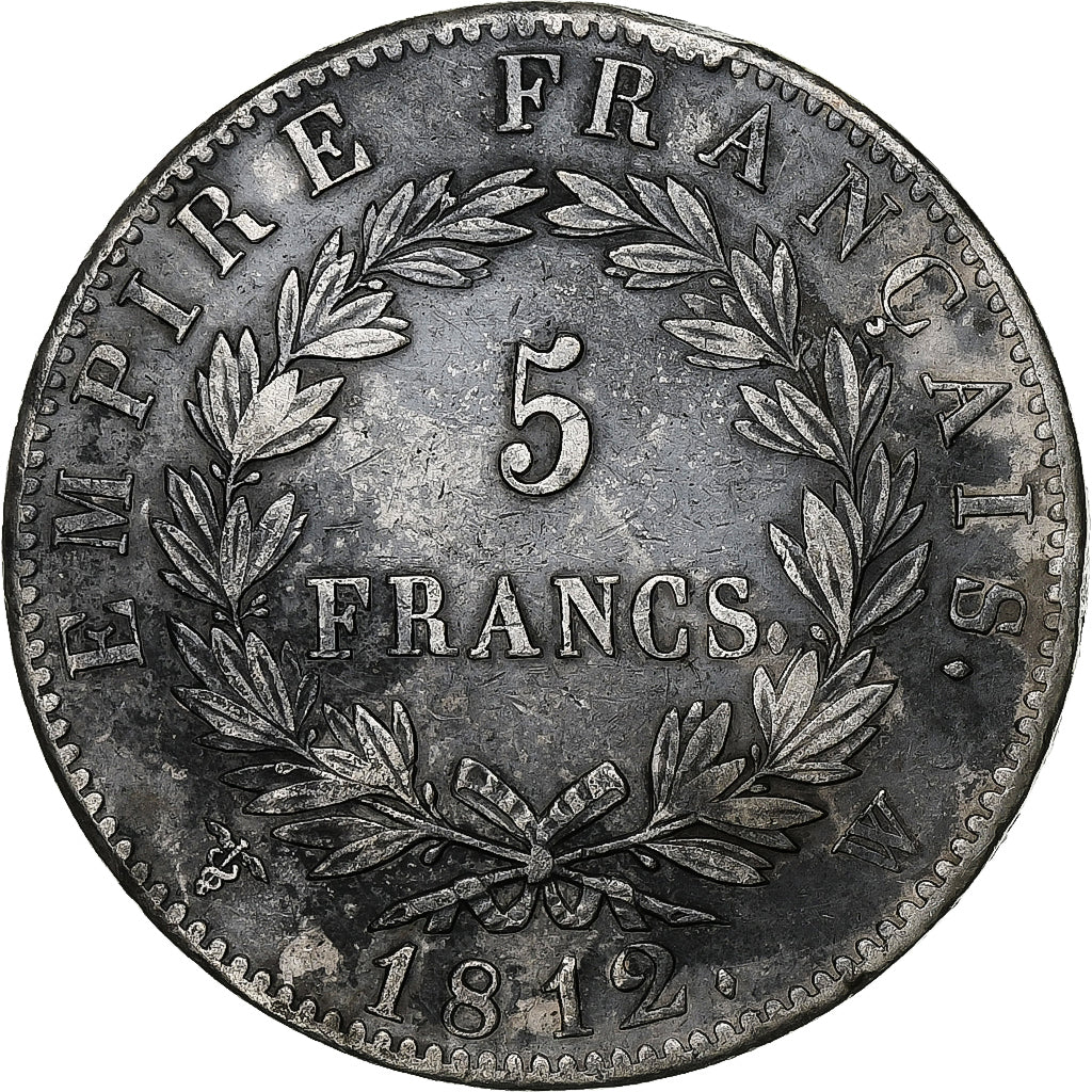 Francia, Napoleon I, 5 Francs, 1812, Lille, Plata, MBC+, Gadoury:584, KM:694.16