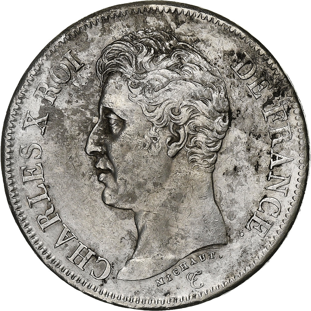 Francia, Charles X, 5 Francs, 1826, Paris, Argento, BB+, Gadoury:643, KM:720.1
