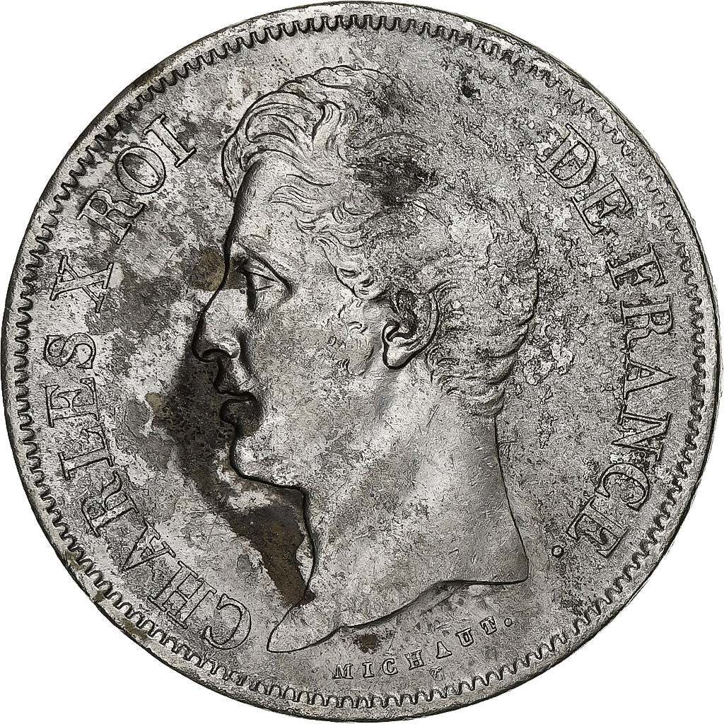 Francia, Charles X, 5 Francs, 1829, Rouen, Argento, BB, Gadoury:644, KM:728.2