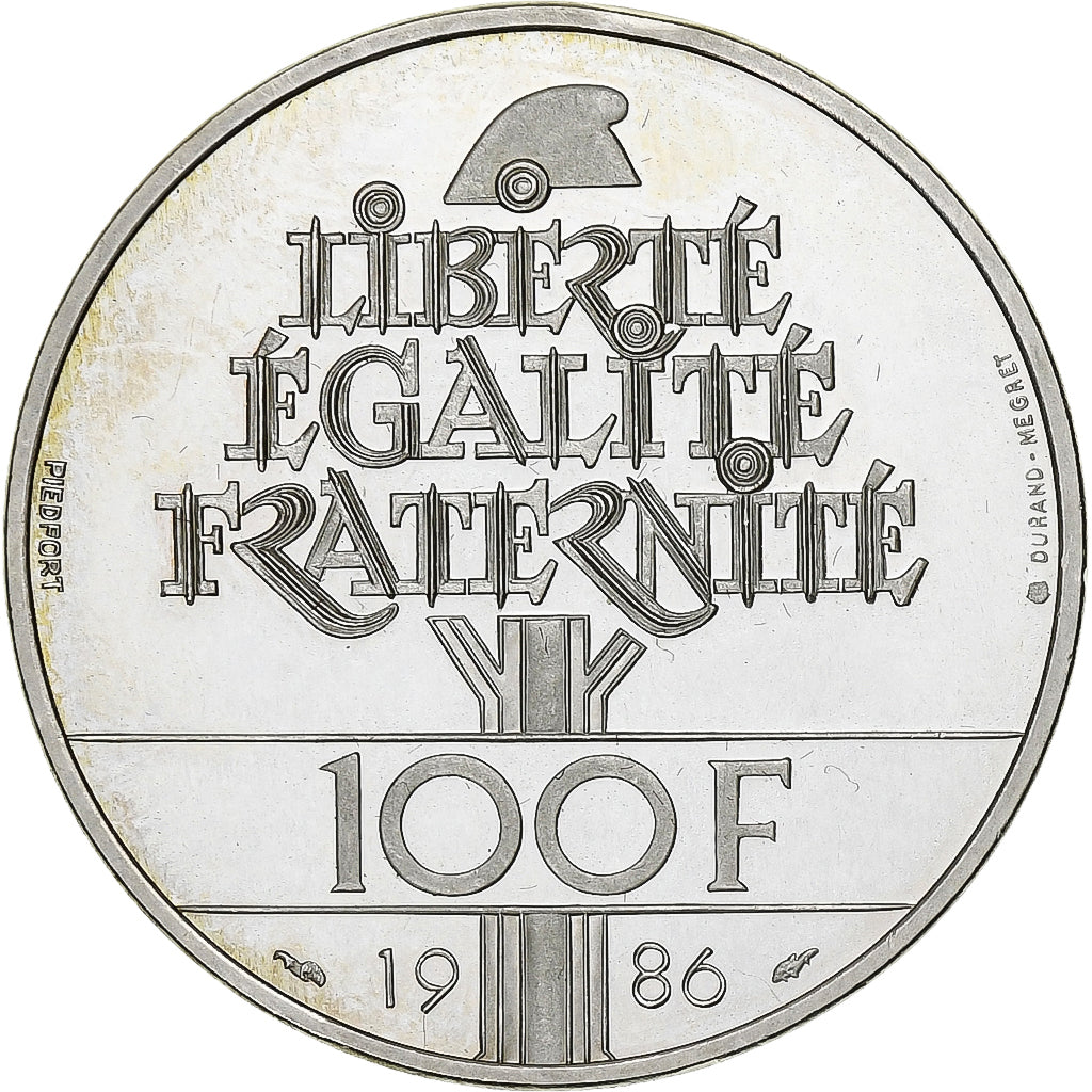 France, 100 Francs, Liberté, 1986, Monnaie de Paris, Piéfort, Argent, BE, SUP+