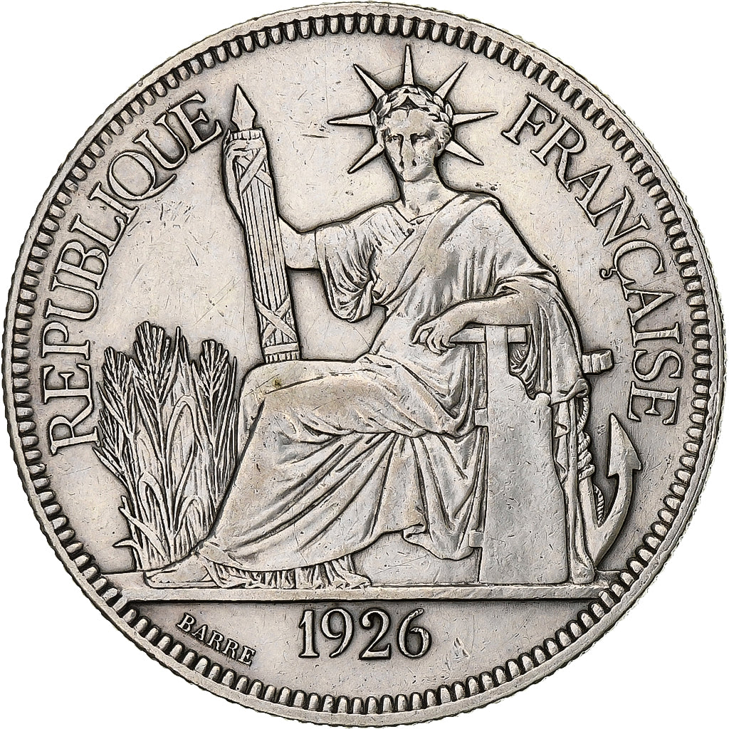 French Indochina, Piastre, 1926, Paris, Silver, AU(50-53), KM:5a.1