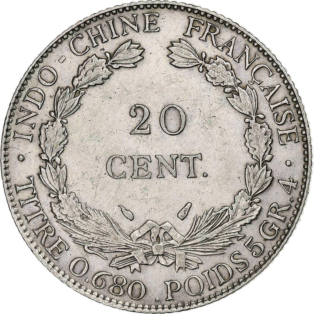 Indochine Française, 20 Cents, 1937, Paris, Argent, TTB+, KM:17.2