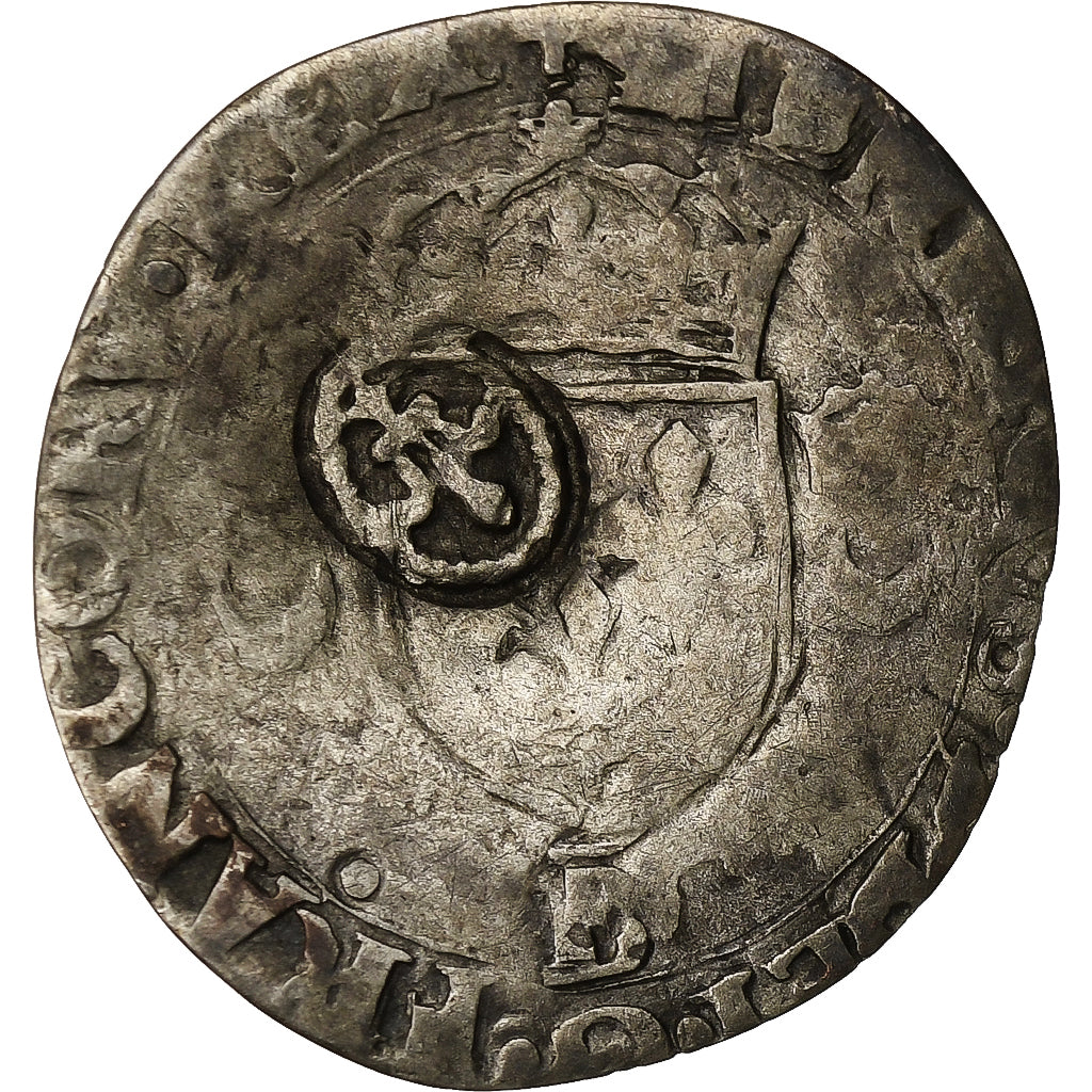 Francia, Louis XIII, Quinzain (Douzain contremarqué), 1553, Rouen, Biglione