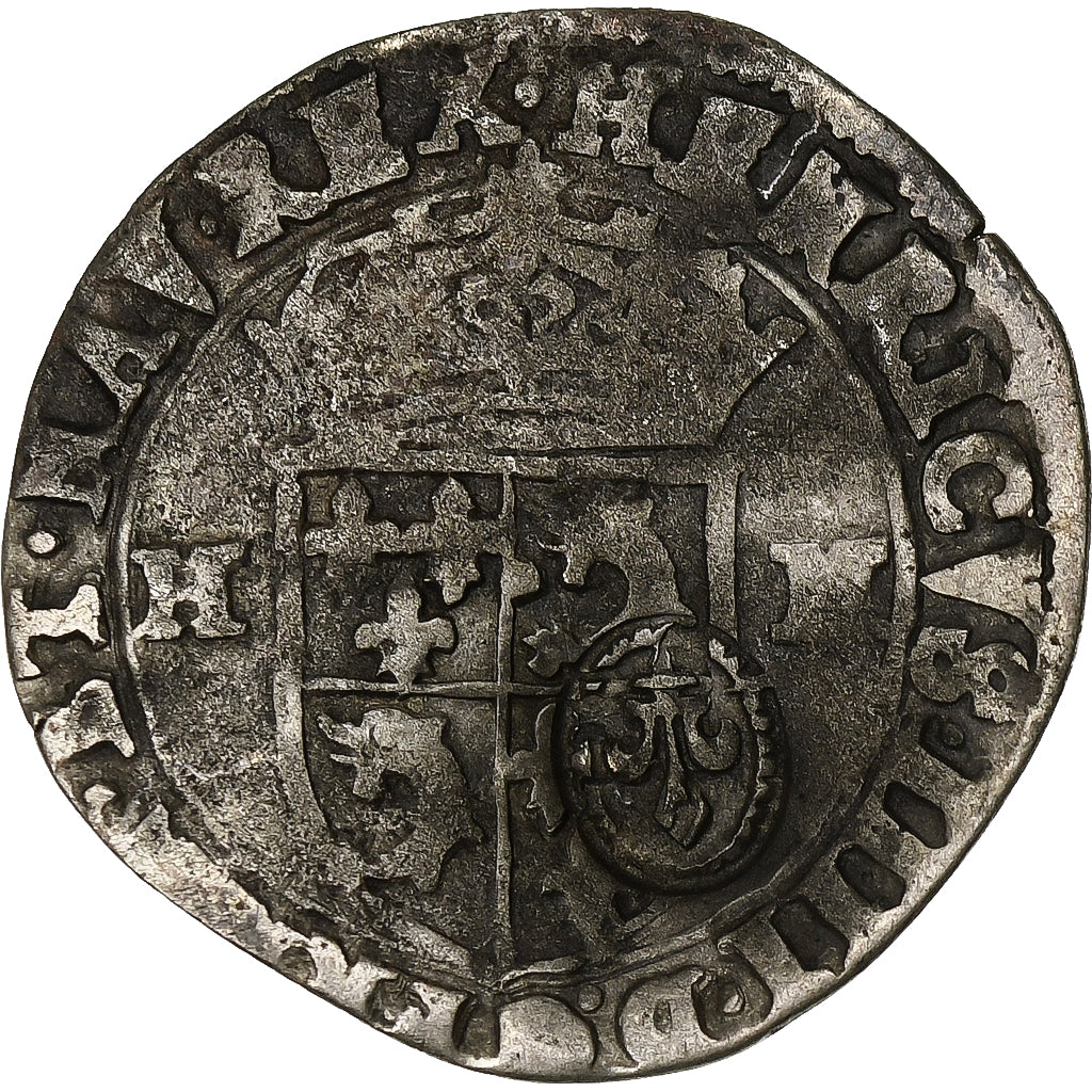 France, Louis XIII, Quinzain (Douzain contremarqué), 1595, Grenoble, Billon