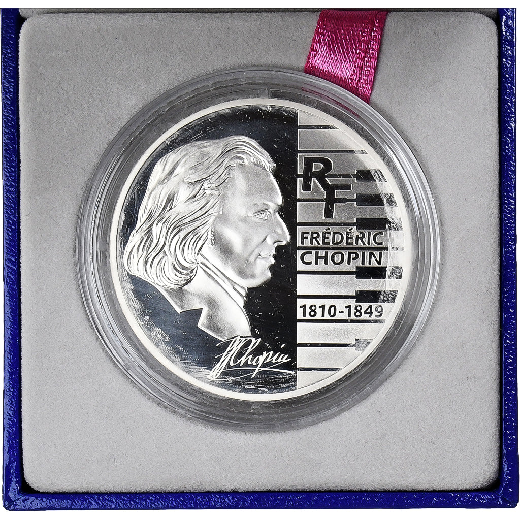 Francja, 1-1/2 Euro, Frédéric Chopin, Proof, 2005, Monnaie de Paris, Srebro