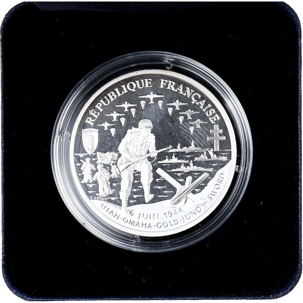 France, Franc, Débarquement allié, 1993, Monnaie de Paris, BE, Argent, FDC