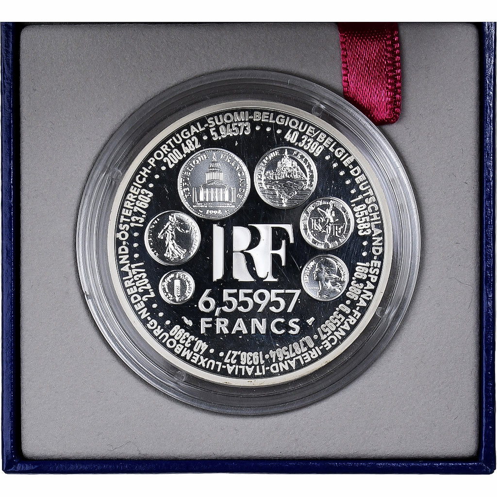 Francia, 6.55957 Francs, Europa, 1999, Monnaie de Paris, Prueba, Plata, FDC
