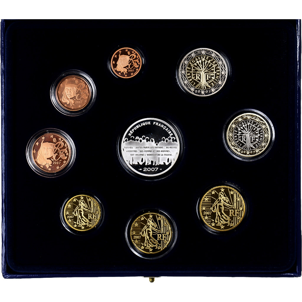 Francja, Coffret 1c. à 15€, Proof, 2007, Monnaie de Paris, ND, MS(65-70)