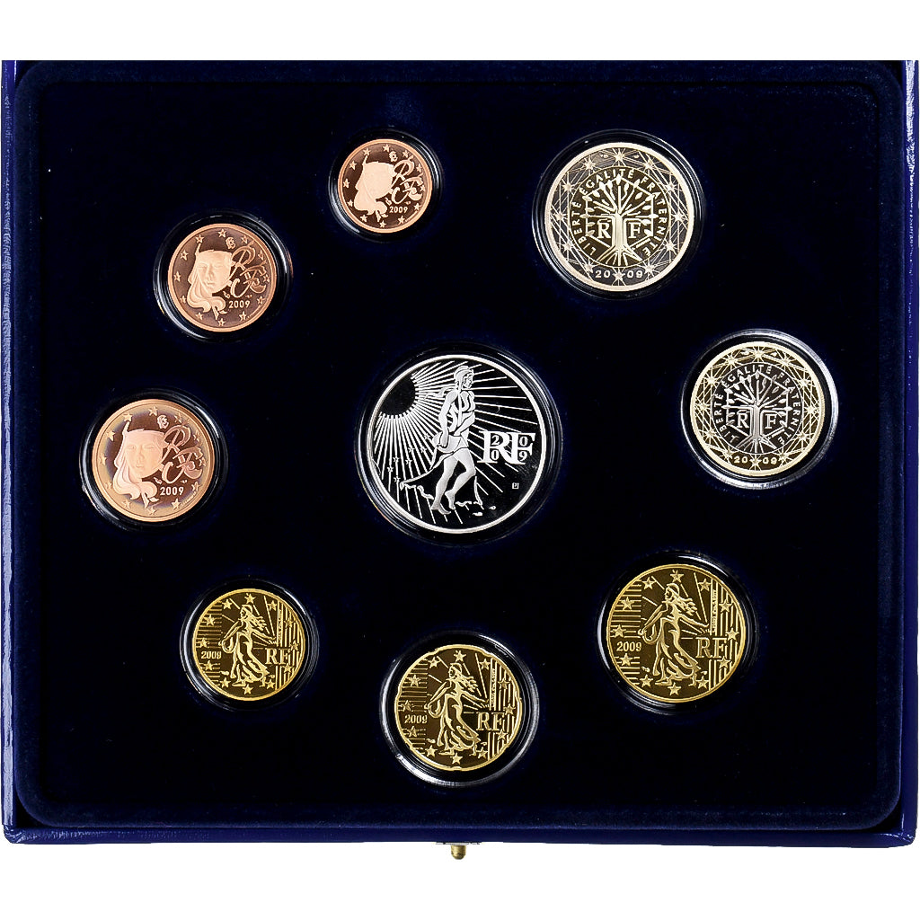 Francja, Coffret 1c. à 15€, Proof, 2009, Monnaie de Paris, ND, MS(65-70)