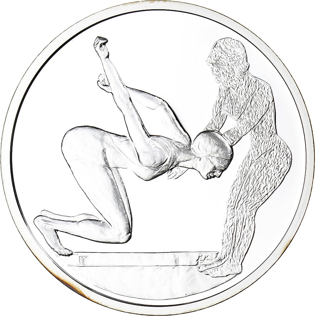 Greece, 10 Euro, Olympics Sports, Swimming, Proof, 2004, Athens, Silver