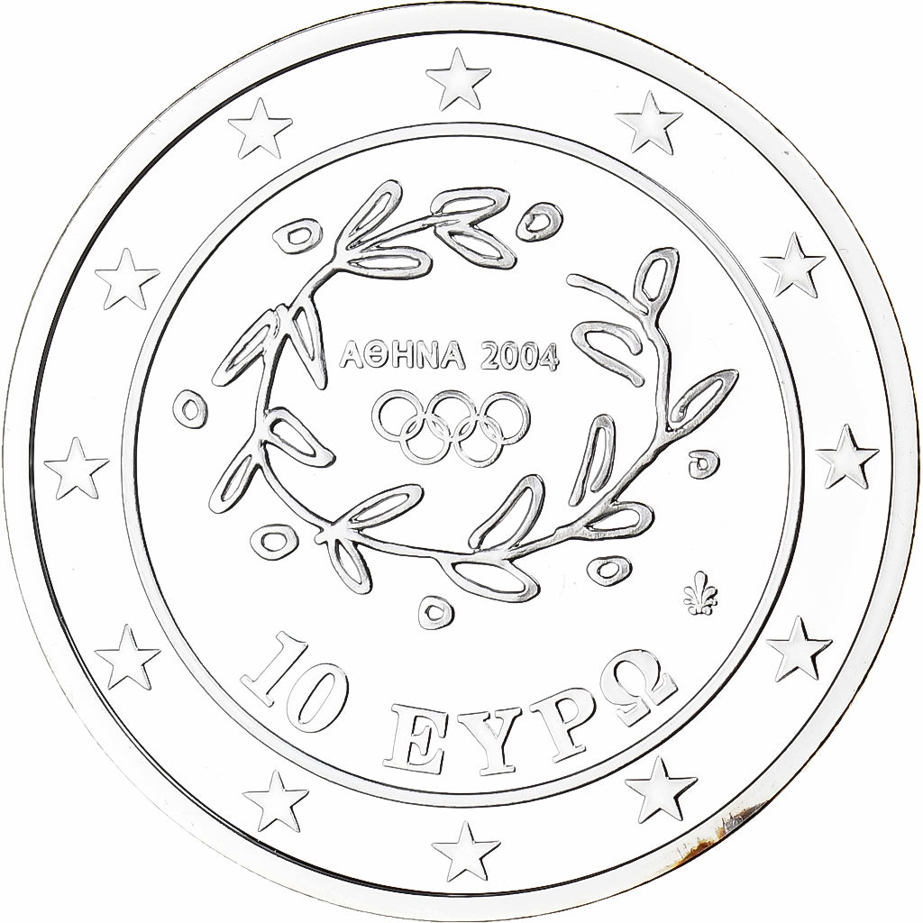 Greece, 10 Euro, Olympics Sports, Swimming, Proof, 2004, Athens, Silver