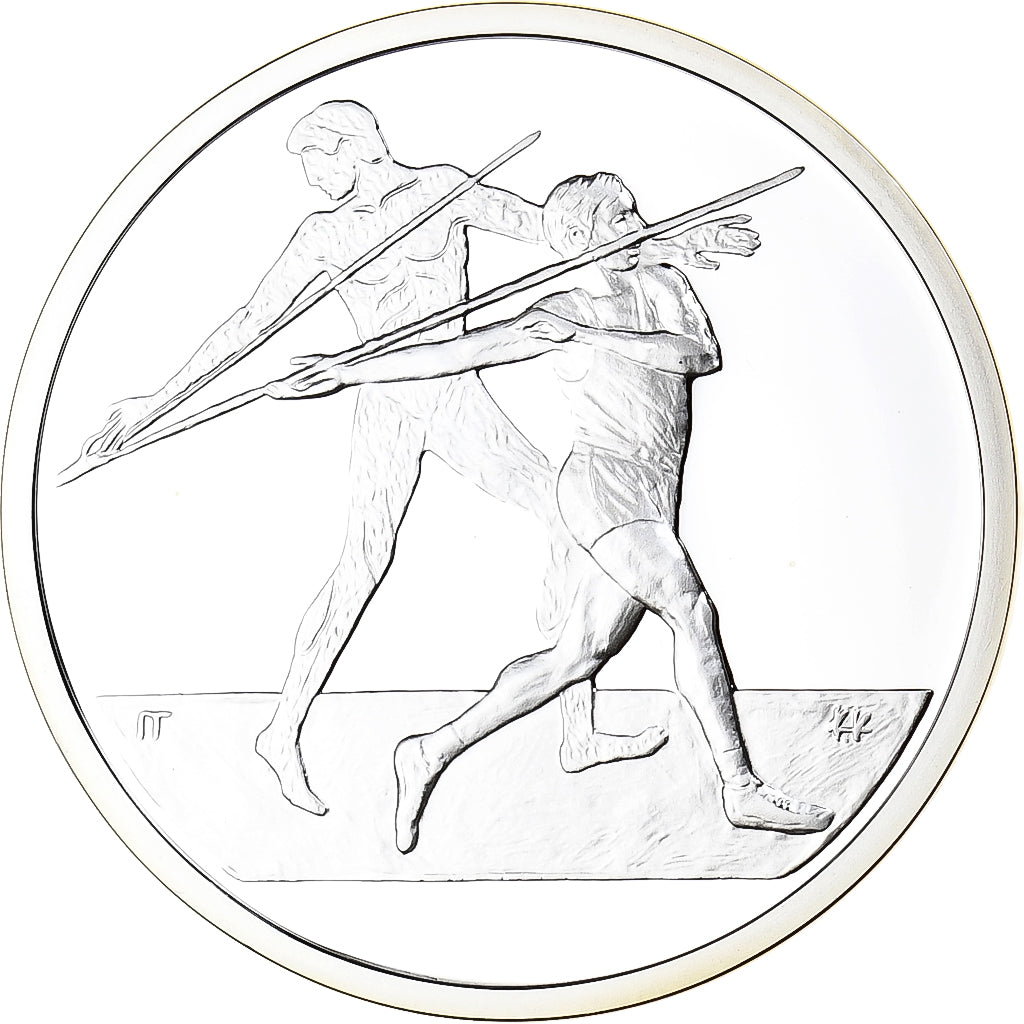 Greece, 10 Euro, Olympics Sports, Javelin Throw, Proof, 2004, Athens, Silver