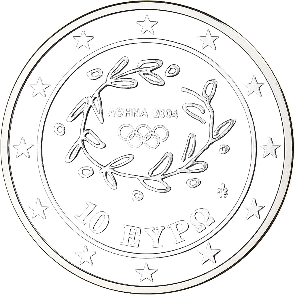 Greece, 10 Euro, Olympics Sports, Javelin Throw, Proof, 2004, Athens, Silver
