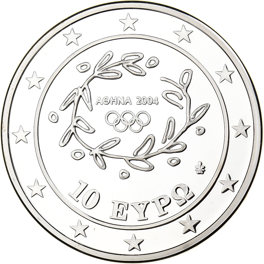Greece, 10 Euro, Olympics Sports, Free Running, Proof, 2004, Athens, Silver