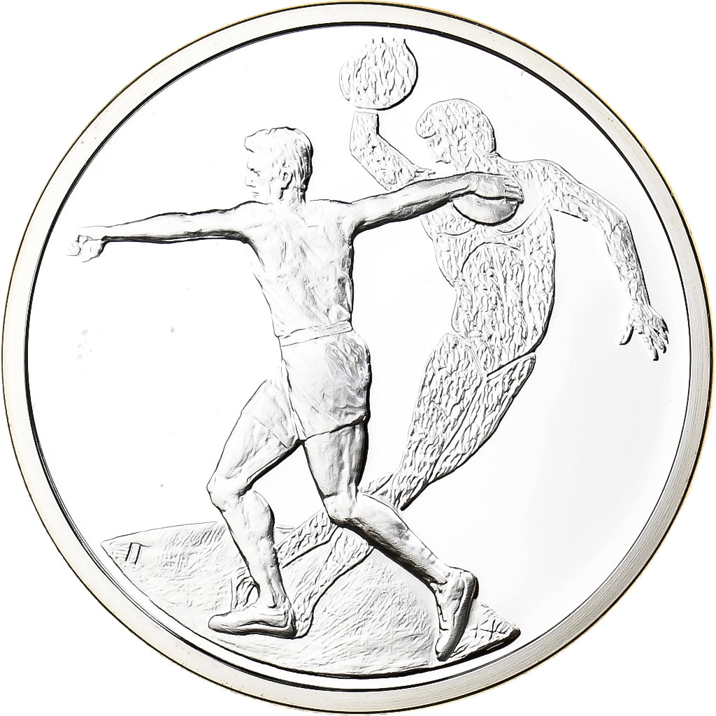 Greece, 10 Euro, Olympics Sports, Disk Throw, Proof, 2004, Athens, Silver