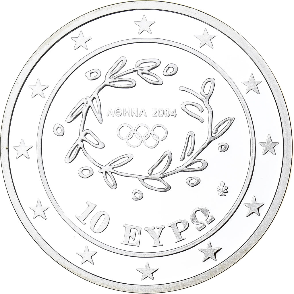 Greece, 10 Euro, Olympics Sports, Long Jump, Proof, 2004, Athens, Silver