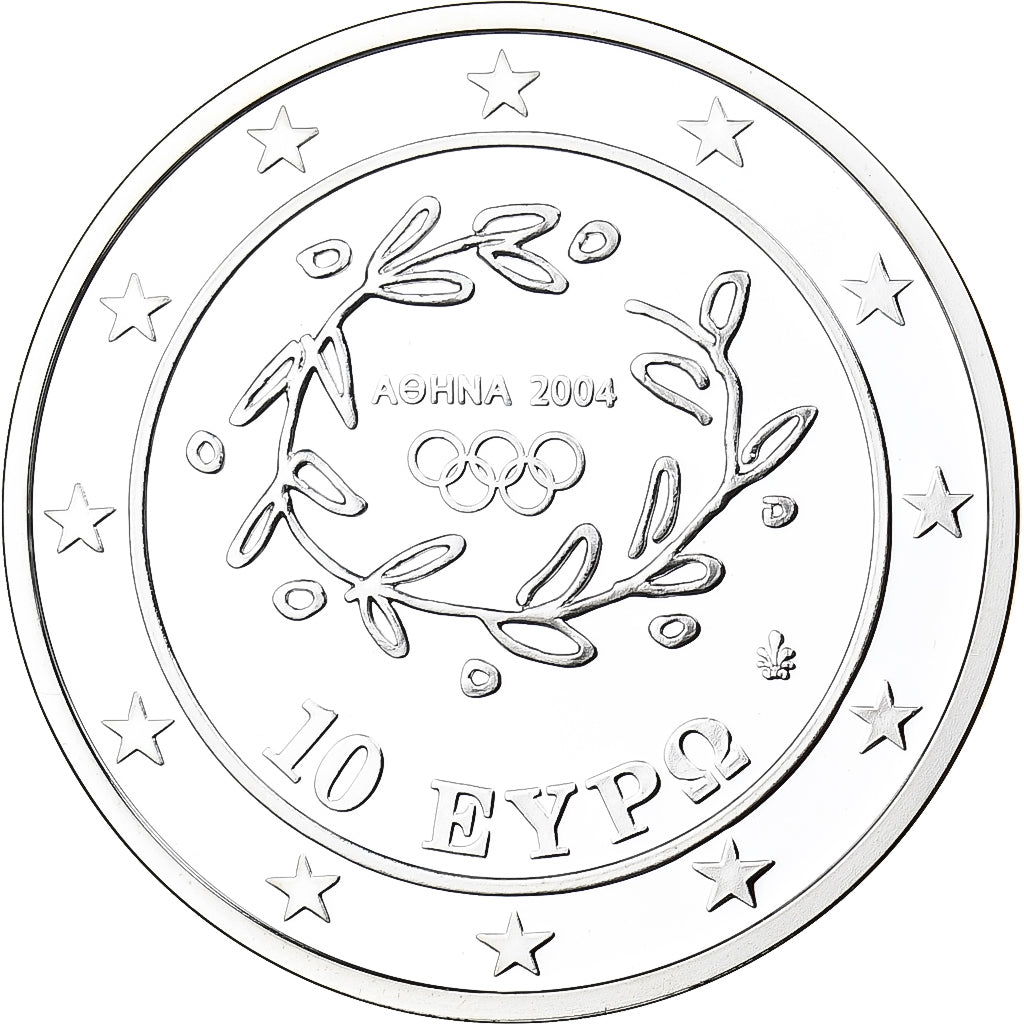 Greece, 10 Euro, Olympics Sports, Relay Race, Proof, 2004, Athens, Silver