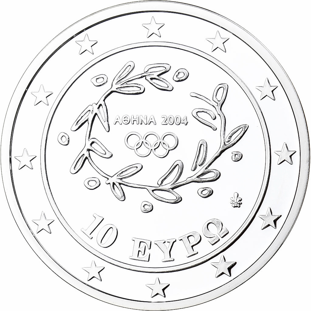 Greece, 10 Euro, Olympics Sports, Equastrian, Proof, 2004, Athens, Silver