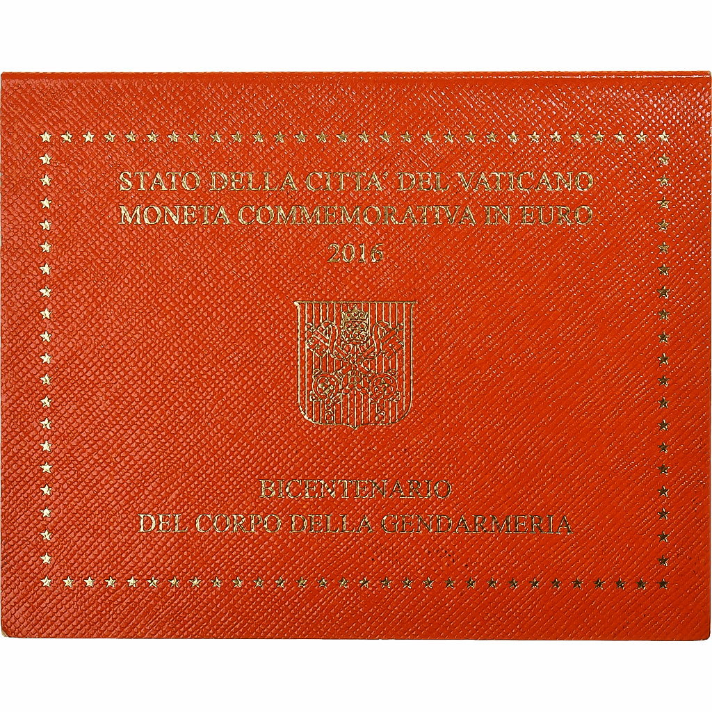 Vaticano, Pape François, 2 Euro, Gendarmerie, BU, 2016, Rome, Bi-metallico, FDC