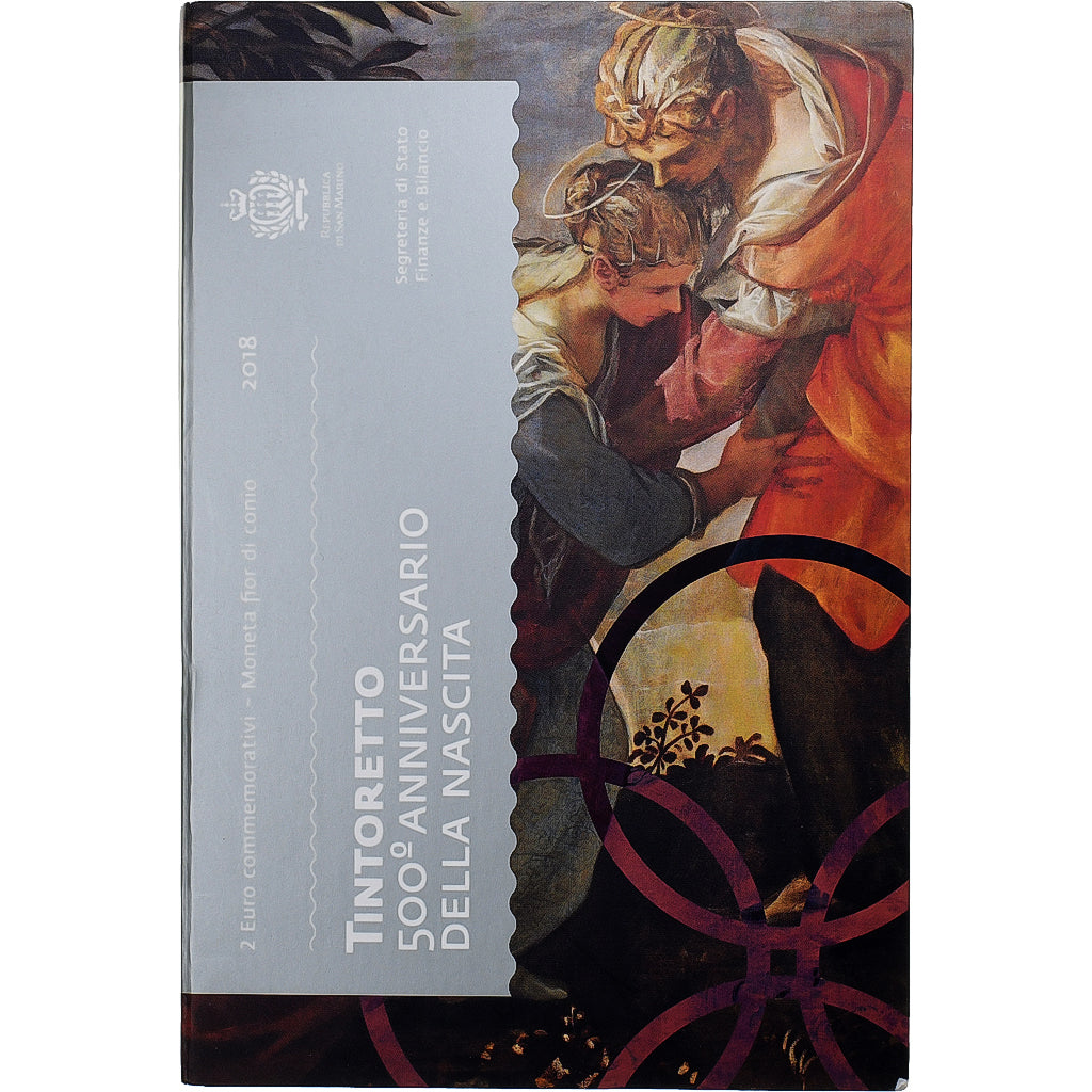 San Marino, 2 Euro, Tintoretto, FDC, 2018, Rome, Bi-Metallic, MS(65-70)