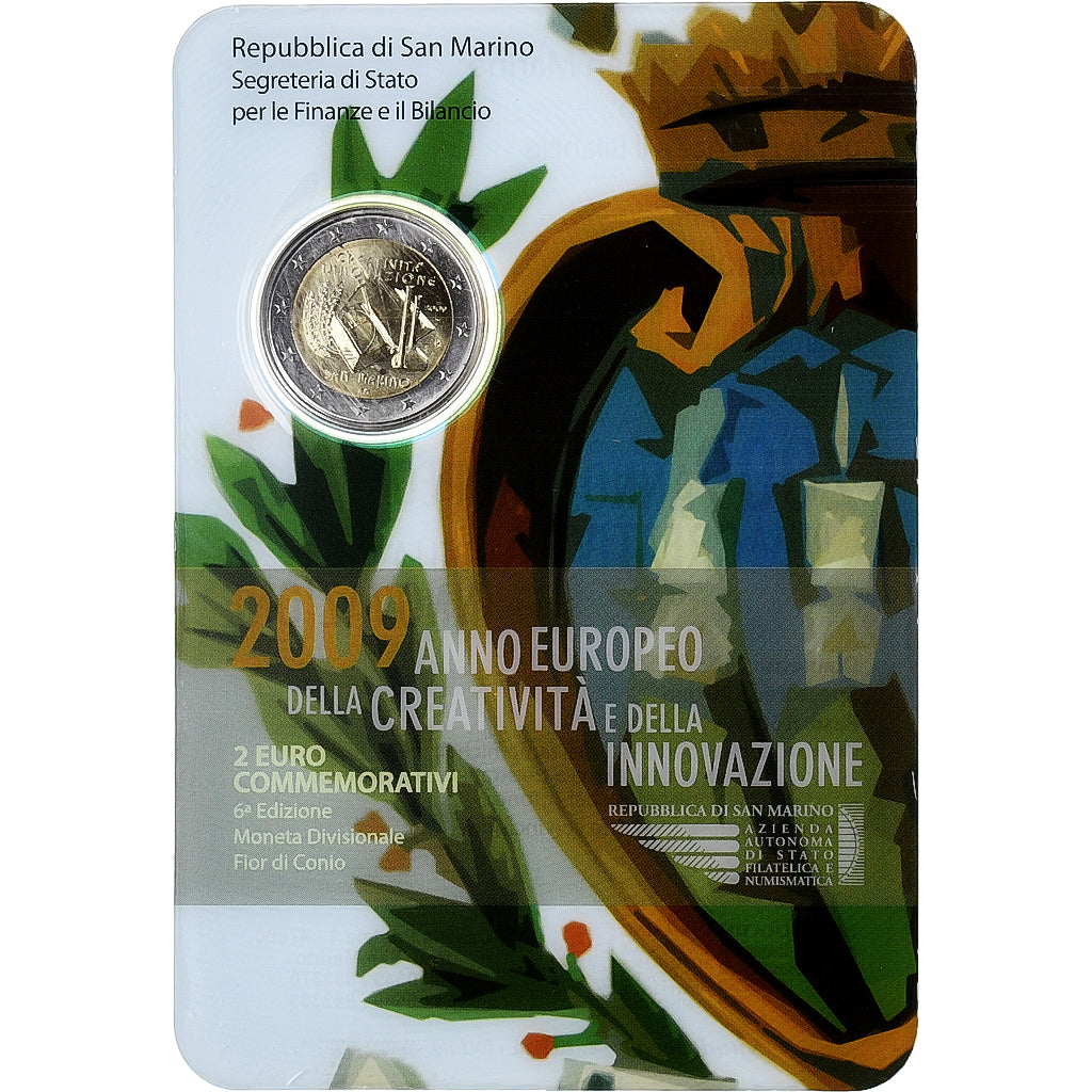 Saint Marin , 2 Euro, année européenne de la créativité, FDC, 2009, Rome