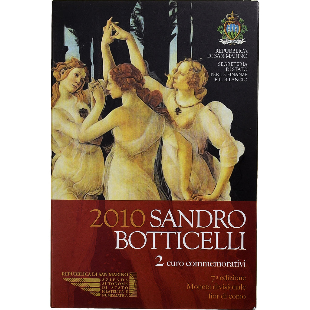 San Marino, 2 Euro, Sandro Botticelli, FDC, 2010, Rome, Bimetálico, FDC
