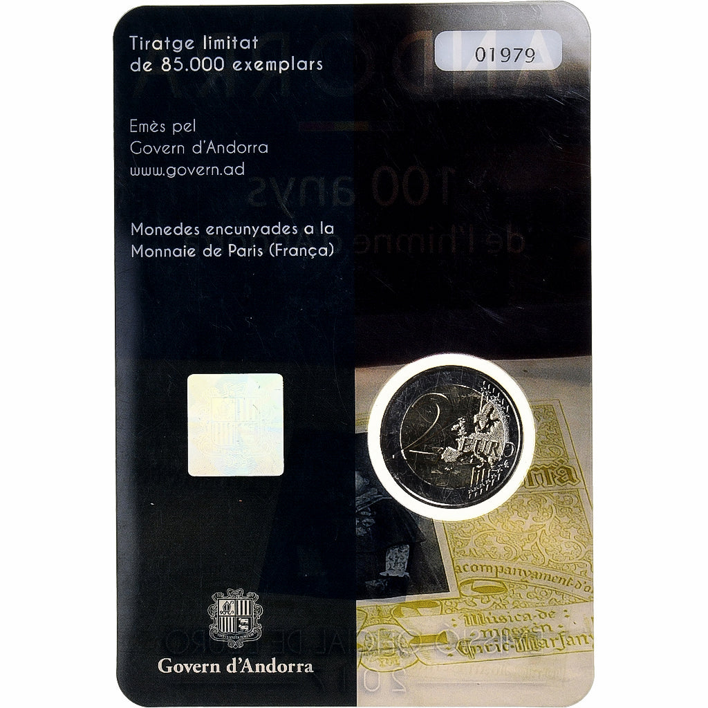Andorra, 2 Euro, 100 ans de l'hymne national, BU, 2017, Monnaie de Paris