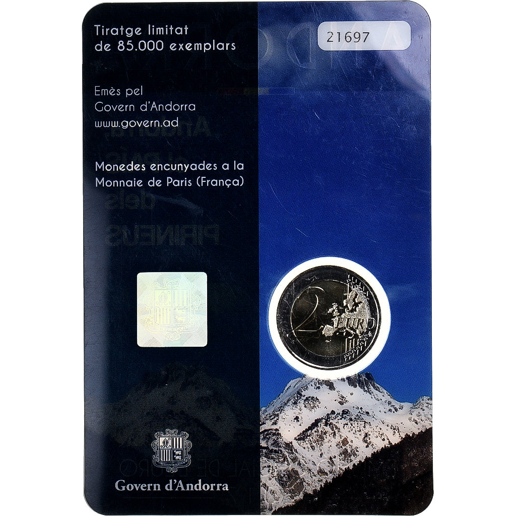 Andorra, 2 Euro, Pyrénées, BU, 2017, Monnaie de Paris, Bi-Metallic, MS(65-70)